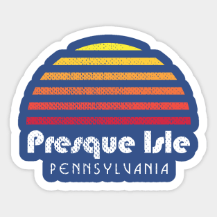 Presque Isle Erie Pa Sunset Retro Beach Sticker